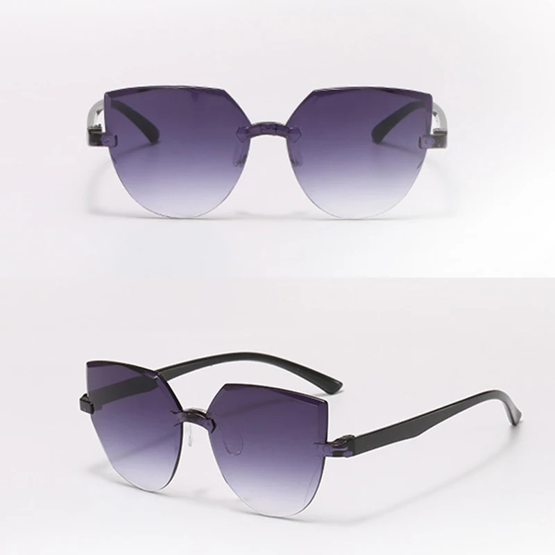 

New Punk Rimless Rectangle Sunglasses Laidies 2022 Fashion Vintage Trendy Small Frame Sun Glasses Frameless Eyewear UV 400