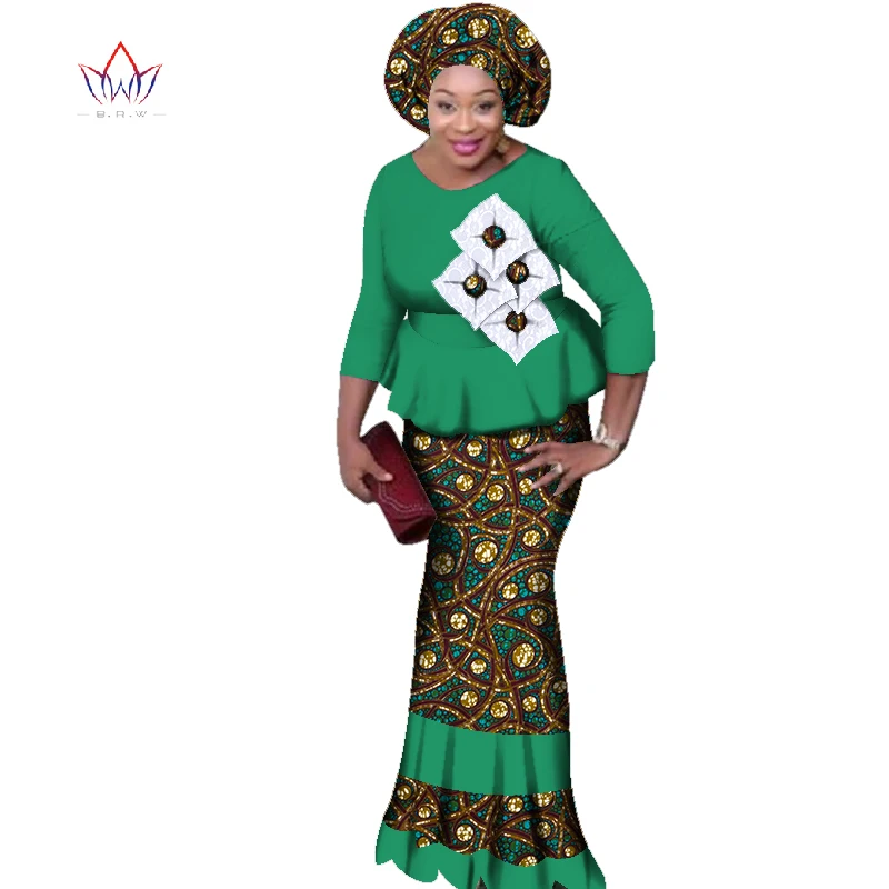 

Plus Size African Outfits for Women 2 Piece Set Dashik Private Custom Traditional African Clothing Sexy African Skirt Set WY3247