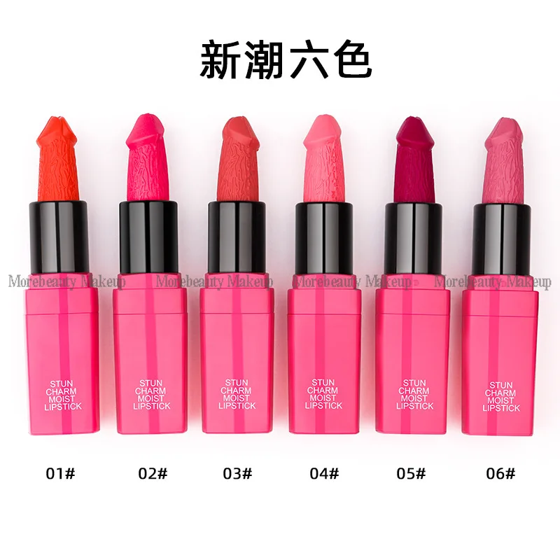 Private Label Mushroom Maquiagem Penis Shape Lips Makeup Matte Lipstick Moisture Cosmetic Red Lip Care Waterproof |