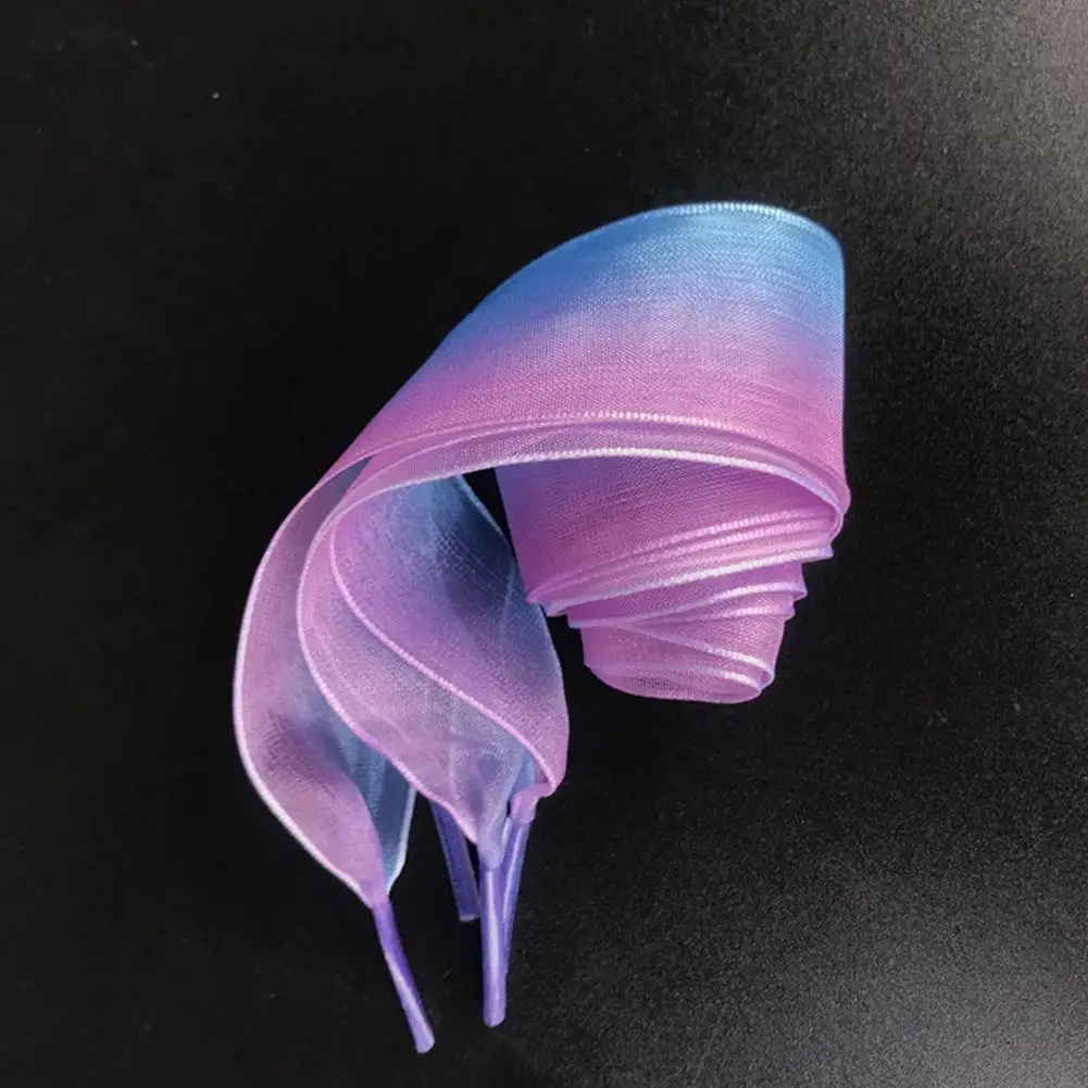 2.5cm Width Organza Shoe Strings Women Bow Shoelaces Flat Silk Satin Ribbon Canvas Shoes Shoelace Sneakers Sport Shoes Lace Gift