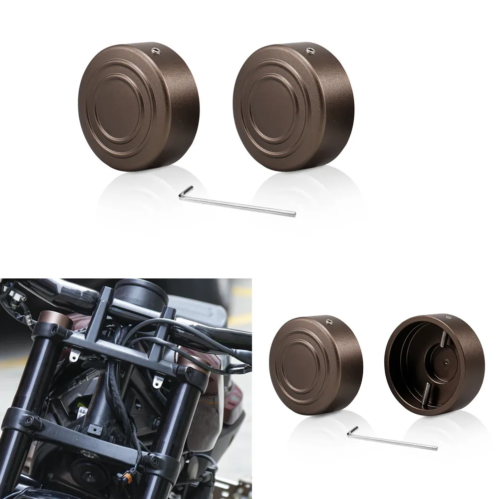

Motorcycle Accessories Brown Front Shock Absorber Cap Upper Fork Stem Covers For Harley Sportster S 1250 RH1250S 1250S 2021 2022