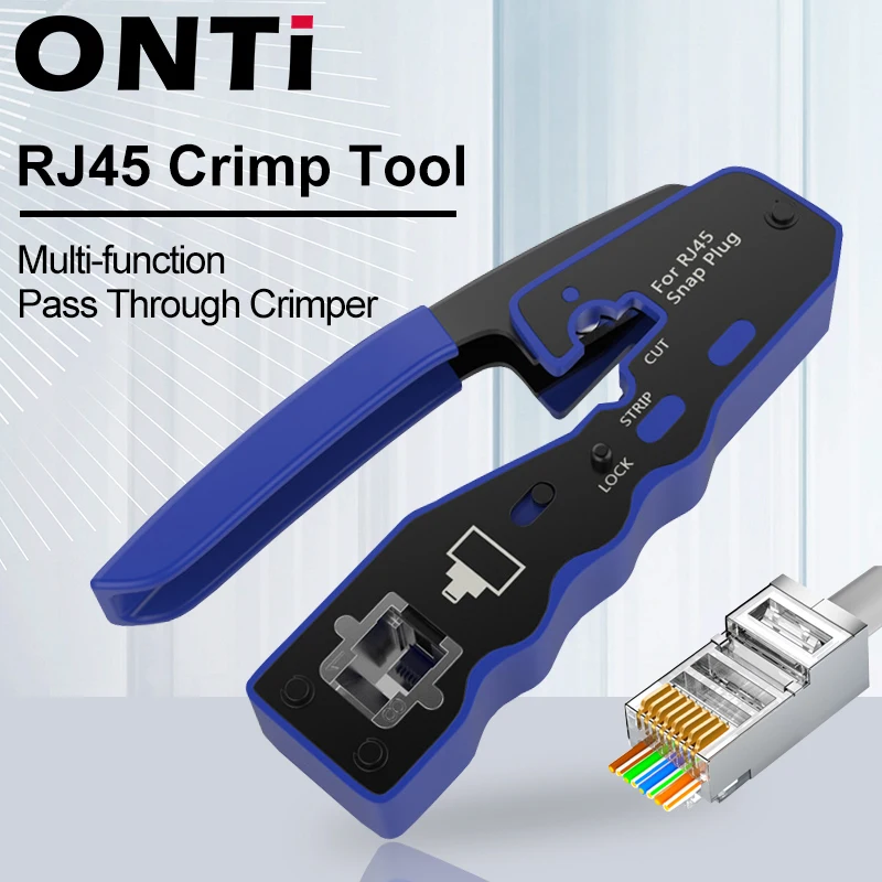 Обжимной инструмент ONTi RJ45 для обжима Cat8/7/6/5 Cat5e Коннектор с сменным лезвием Ethernet
