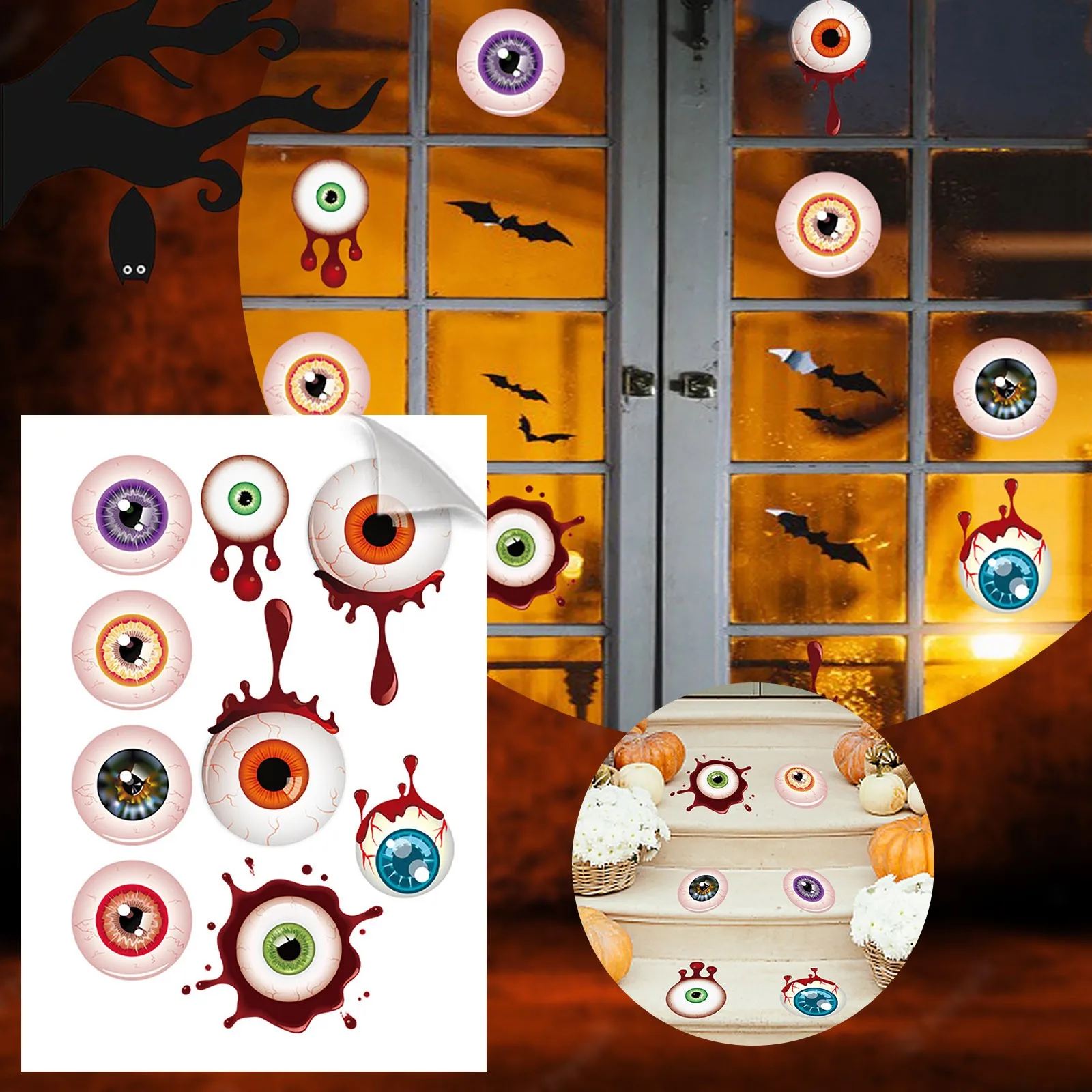 

Halloween Goblin Sticker AFH1181 Halloween Halloween Decoration Wall Sticker Window Car Waterproof Halloween Night Kids Sticker