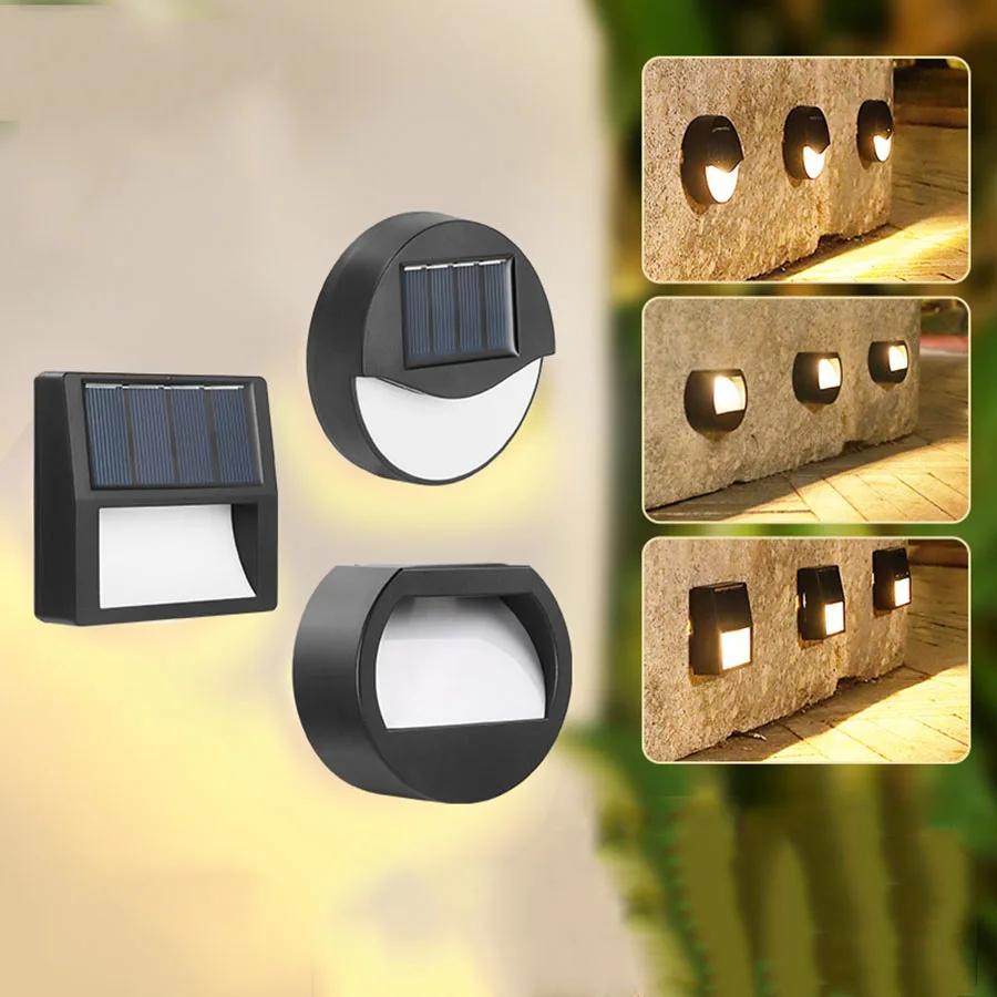 

Solar Step Lights Outdoor Waterproof Solar Deck Lights Round Patio Fence Lights Solar Path Light For Yard Garden Deck Walkway