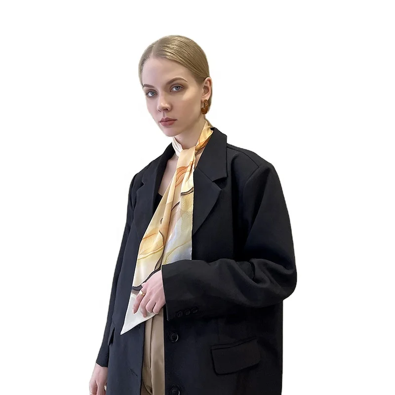 

Popular Outstanding Quality Cross-Border New Product Any Color Latest Vintage Style Custom Printing Satin Silk Scarf