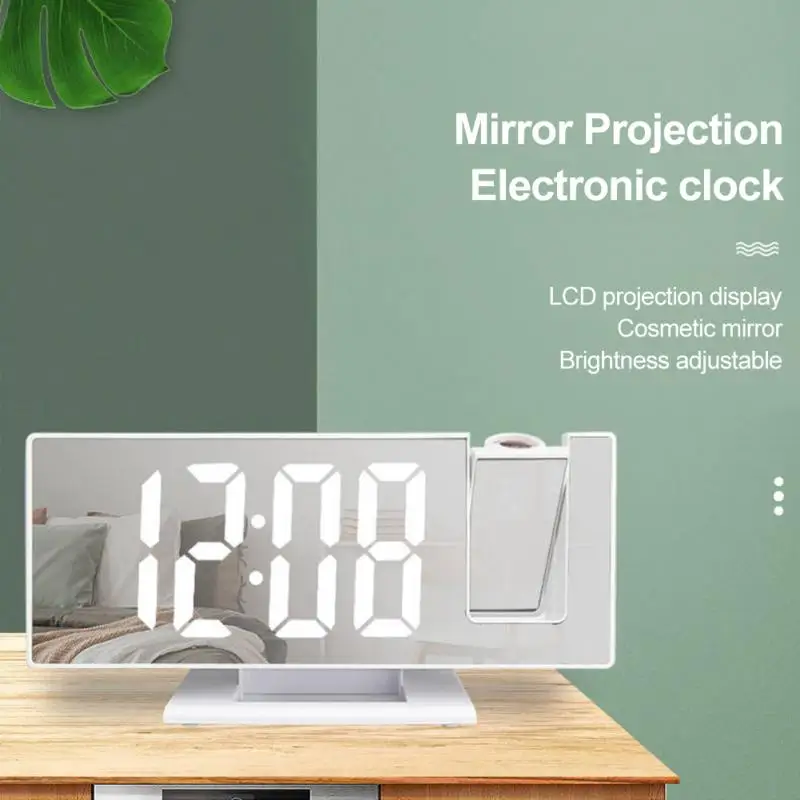 

LED Digital Alarm Clock Radio Projection Multifunction Bedside Time Display Dab With Temperature And Humidity Mirror Clock