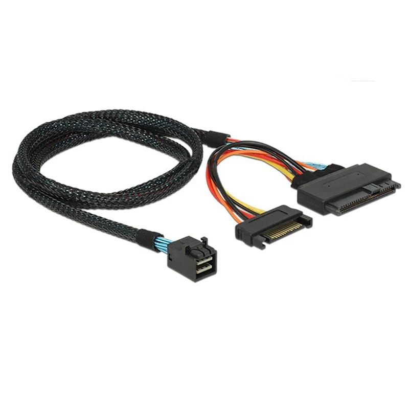Встроенный кабель 12G Mini SAS HD — U.2 / SFF-8643 SFF-8639 длиной 0 5 м с 15-контактным блоком