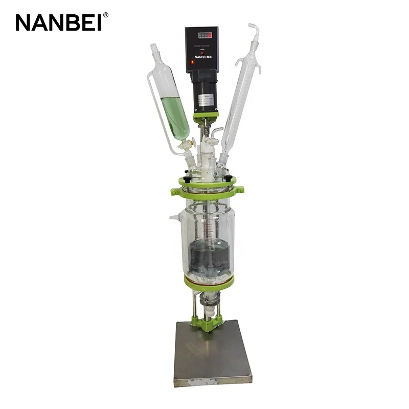 

3L small capacity laboratory double layer mixing glass reactor