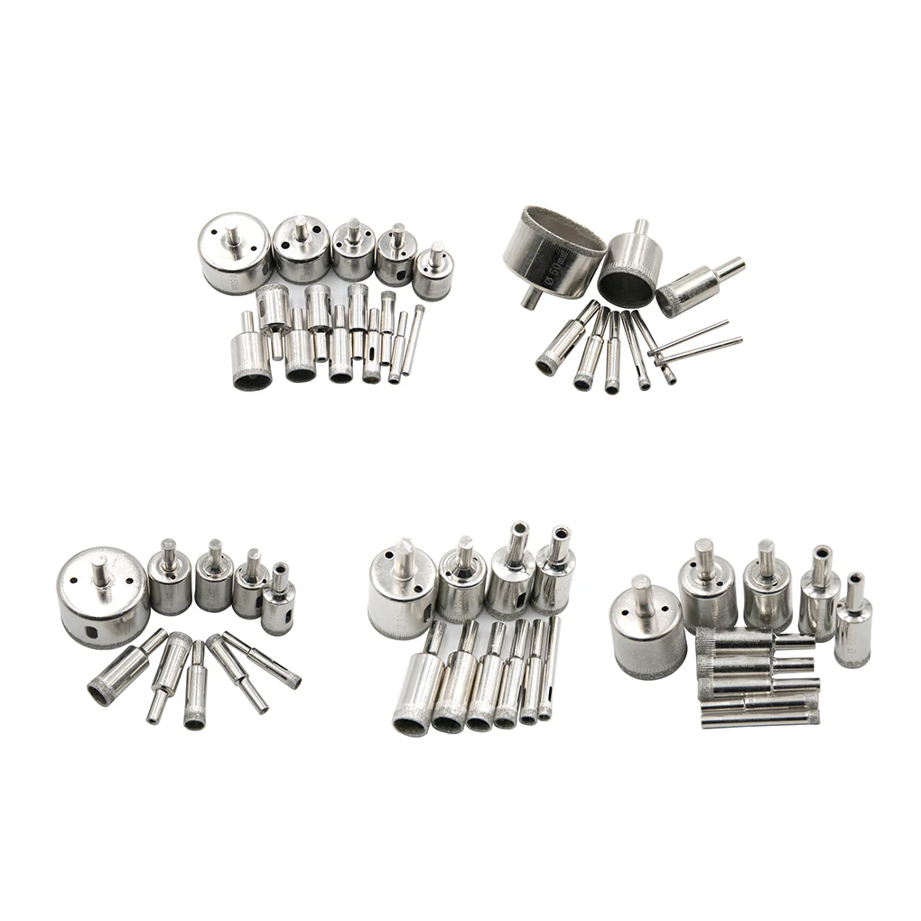 

Metal Glass Stone Drill Bit Replacement Professional Detachable Industrial Tiling Drills Drilling Tool 15Pcs 6-50mm