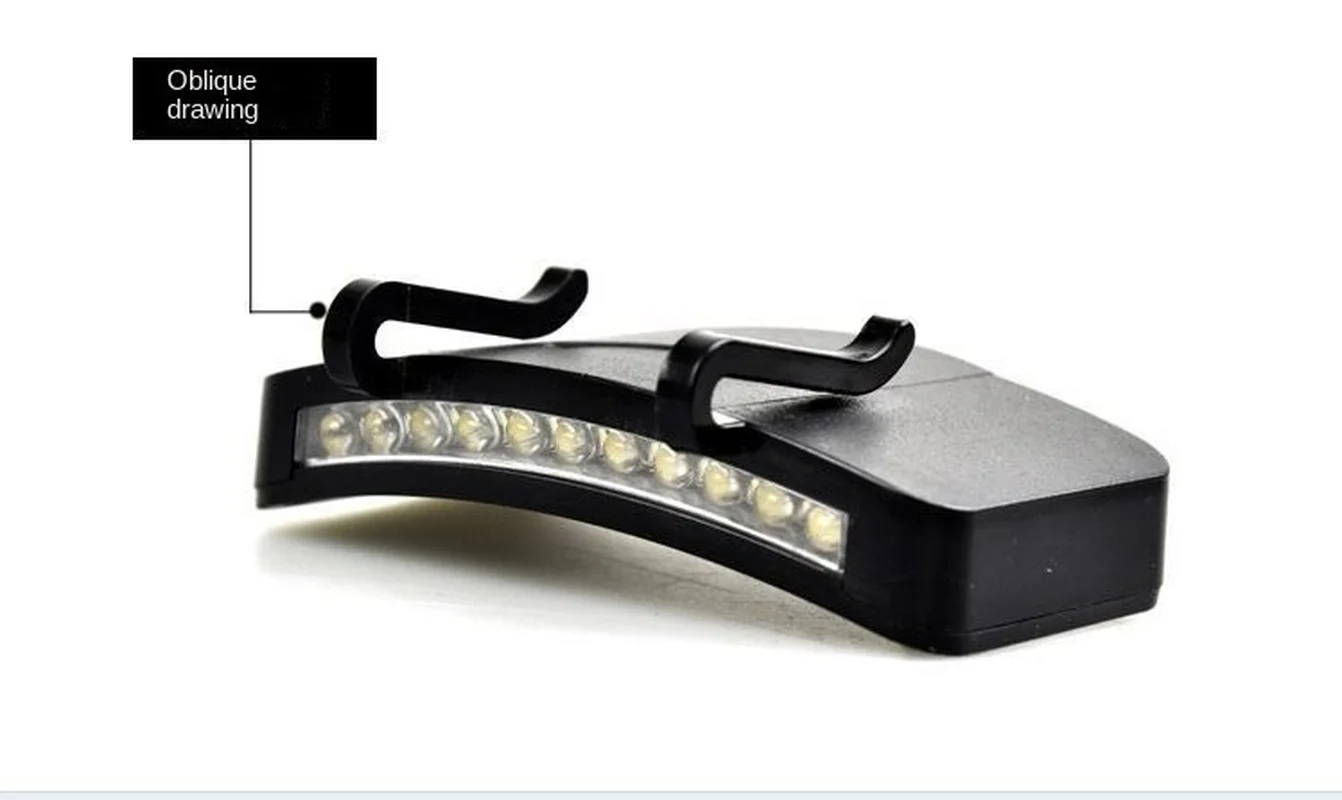 Перезаряжаемый светильник с зажимом и крышкой для ночной рыбалки головной