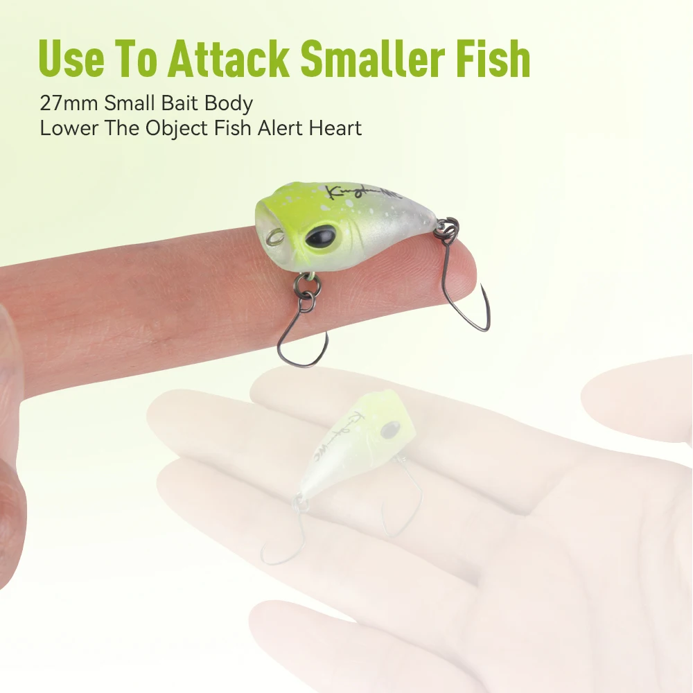 Kingdom Micro Expert Topwater Popper 1,5 г 2,2 г 27 мм 34 мм Плавающая искусственная рыболовная приманка Жесткая приманка Воблеры Поток форели Окунь (art.: 3920cdc775f4a) - 3920cdc775f4a