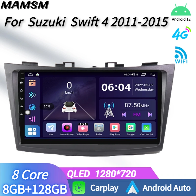 

Автомагнитола 2DIN с Android-экраном для Suzuki Swift 4 2011-2015, автомобильный мультимедийный плеер, головное устройство Carplay, Bluetooth, GPS, DVD