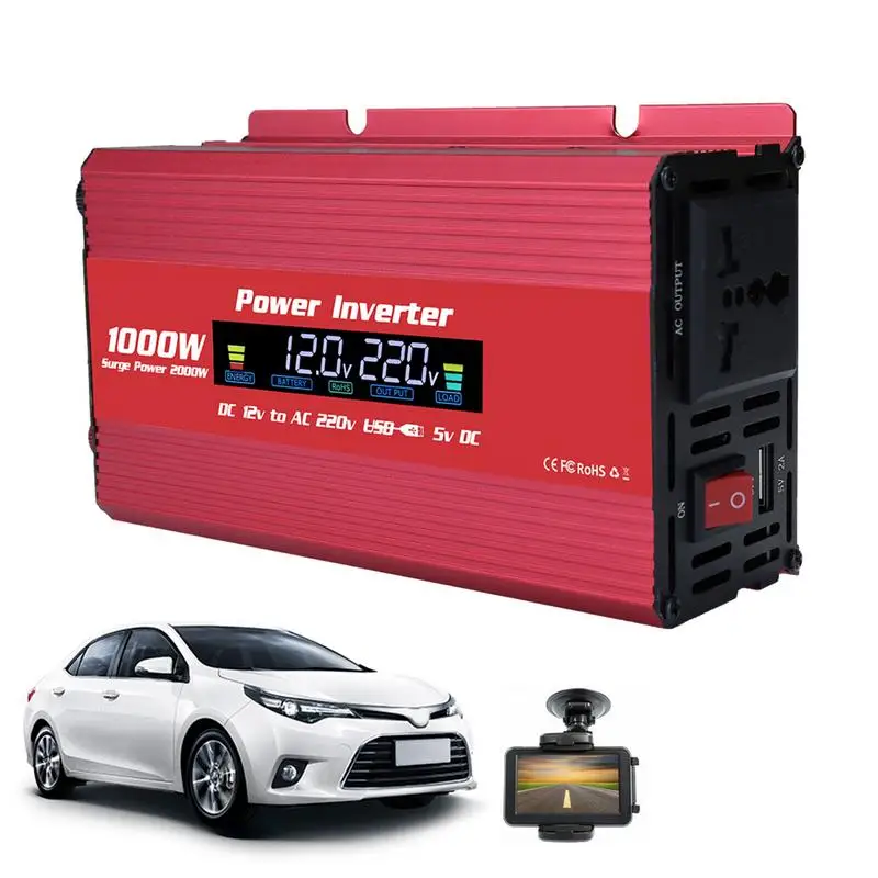 

Universal Household Car Inverter LED 1000W/2000W Power Converter LED Outdoor Emergency Car Inverter For Travelling Camping Power