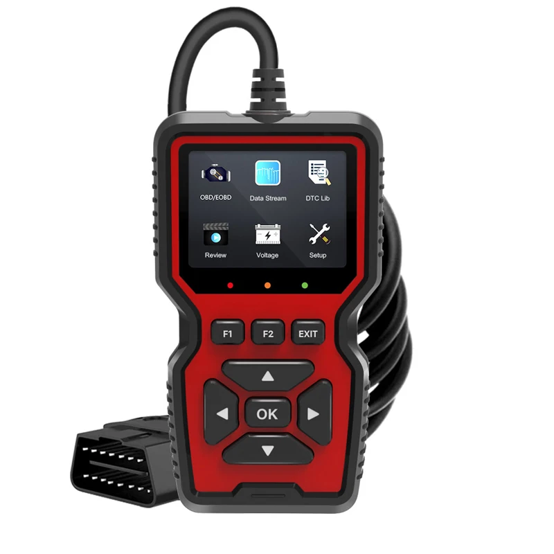 Фото Диагностический сканер V519 OBDII для автомобилей, тестер напряжения, сканер кодов неисправностей двигателя, тестер зарядки, диагностический инструмент №1