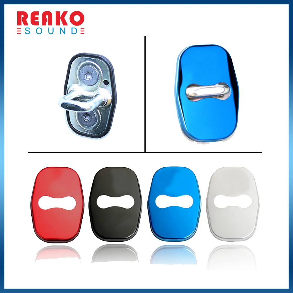 

REAKOSOUND Car Door Protection Accessories Case For Peugeot 307 206 308 207 406 407 408 2008 Emblems Auto Door Lock Cover