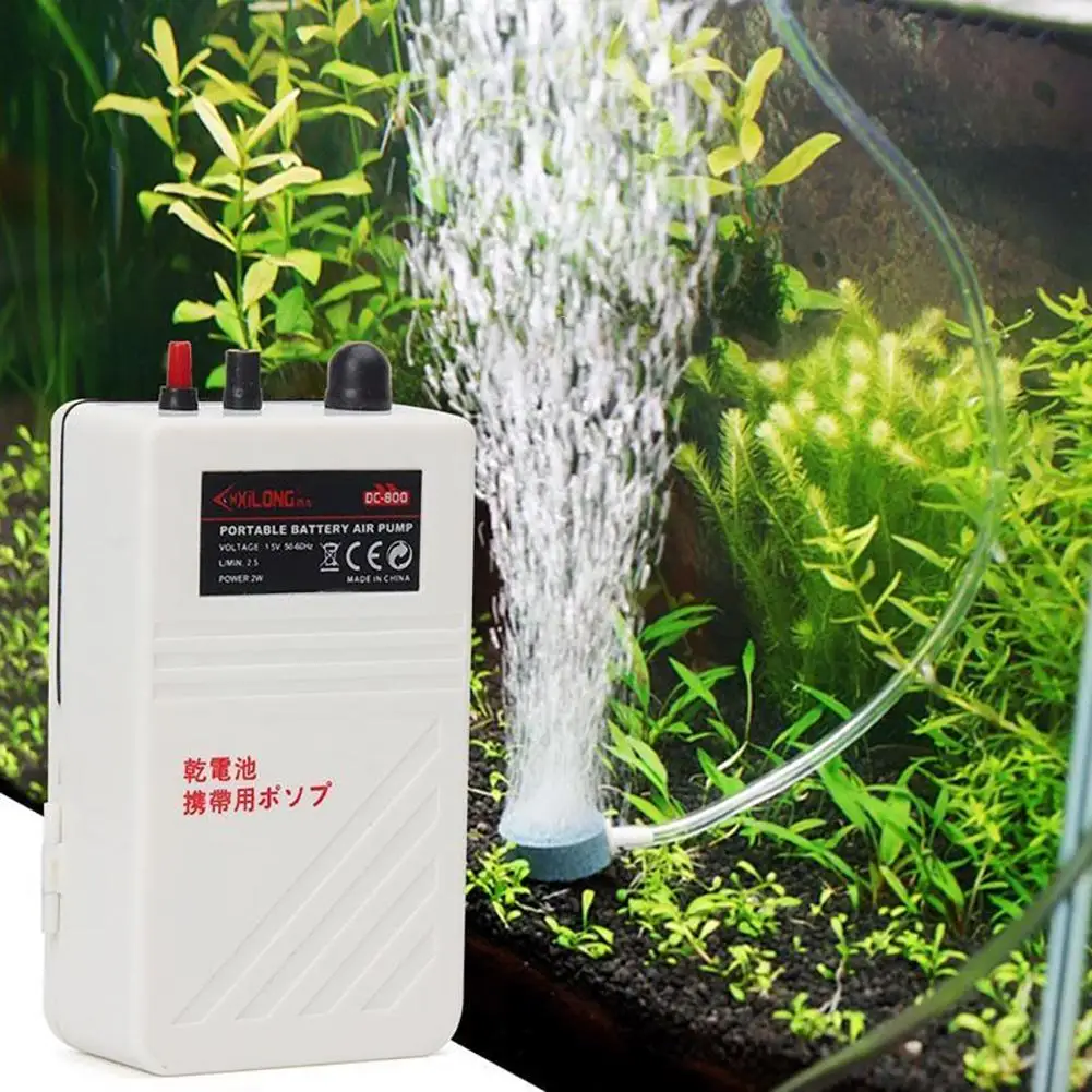 

Portable Aquarium Dry Battery Operated Aerator Air Pump For Outdoor Fishing Oxygen Compressor w / Air Stone Tube