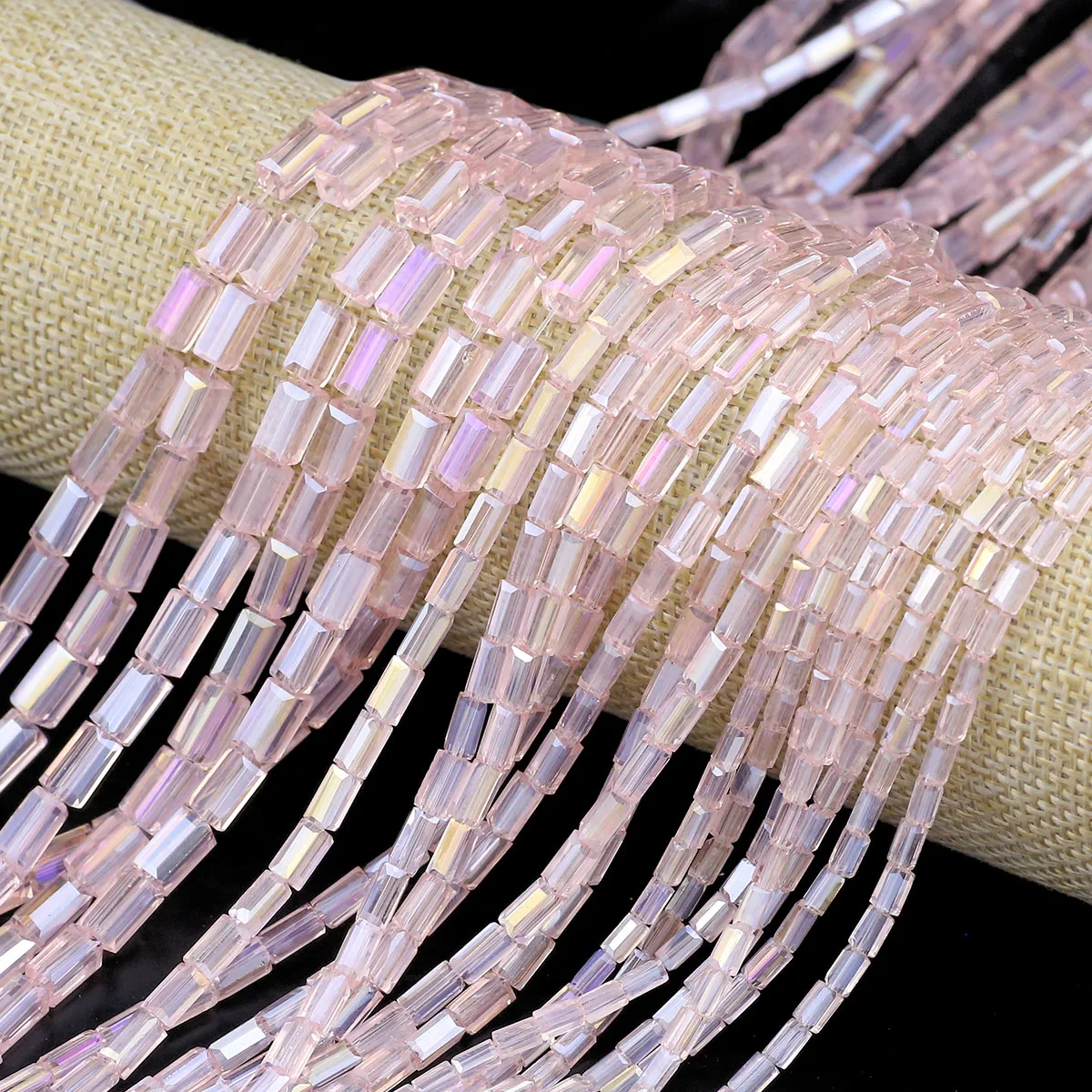 Квадратные австрийские хрустальные розовые прямоугольные бусины стеклянные