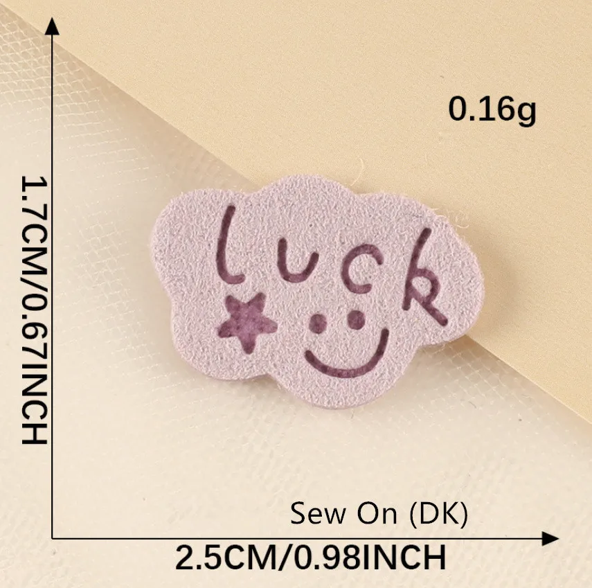 10 Pcs Star Luck Love Printed Patches Leather Badges Clothing Hat Bag Shoe Decor Repair Material Phone Gift Box DIY Accessory