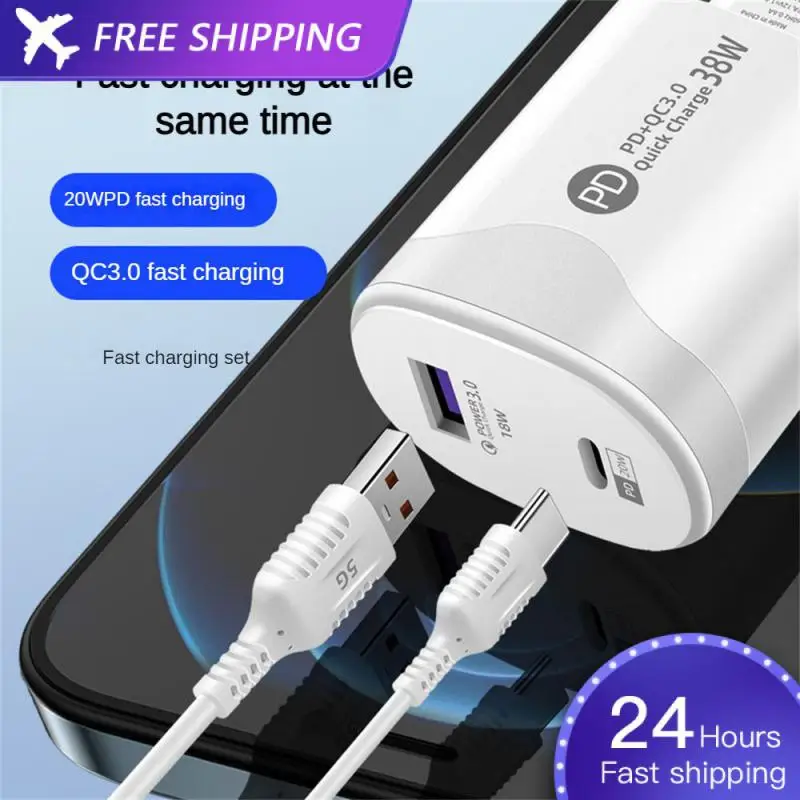 38W Type-c Fast Charging Head Android Dual C Data Line PD 20W Smart Phone Direct Charging Unimpeded Charging For Xiaomi