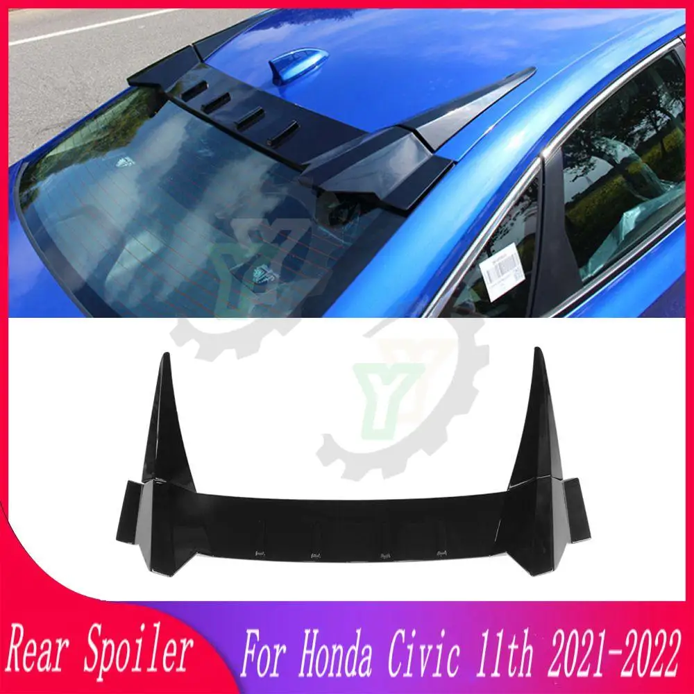 

2021 2022 ABS Plastic Car Rear Window Roof Spoiler R Style lips Visor For Honda Civic 11th 4DR Sedan 2021-2022 Car Accessories