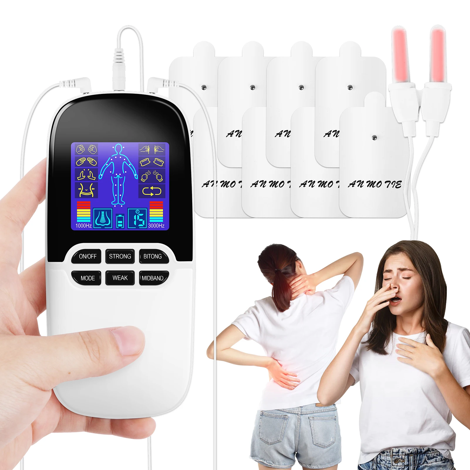 Электрический стимулятор мышц тела двойной массажный инструмент с элетроидными