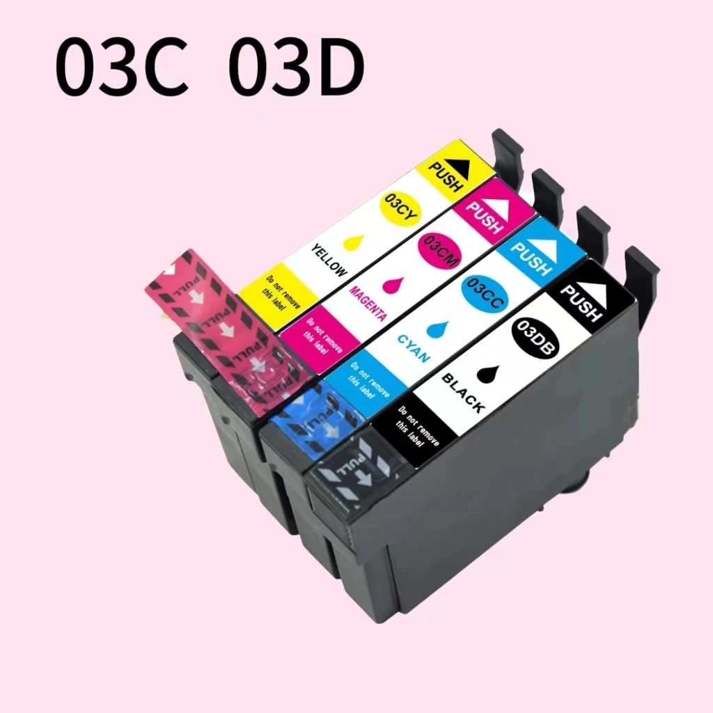 Совместимый сменный картридж с чернилами для T03D T03C Epson оболочки 4 шт. (1b + 1c 1m 1y)