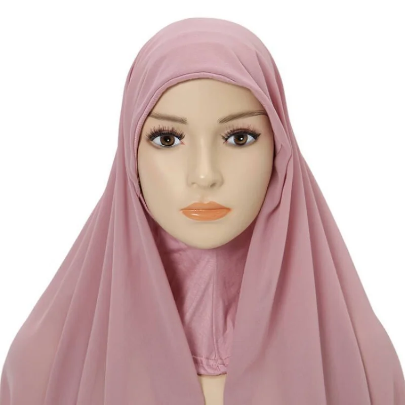 Hijab with Cap Attached Neck Cover Turban Underscarf Hijab Bonnet for Women Ladies Muslim Fashion Head Scarf Headwraps