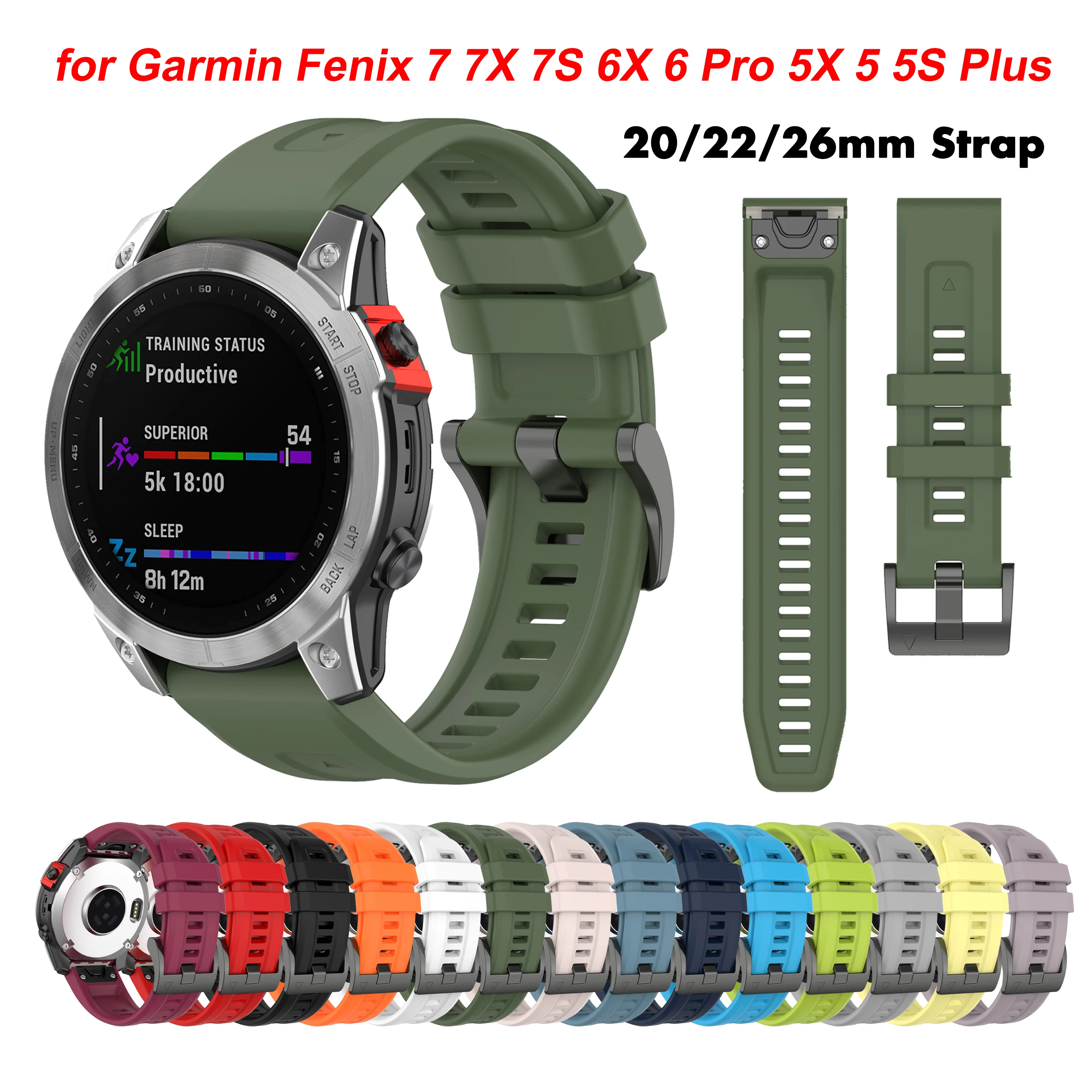 

Bracelet for Garmin Fenix 7X 7 7S QuickFit 20 22 26mm Strap for Fenix 6X Pro 6 6S 5X 5 5S Plus 3HR D2 Forerunner 945 935 correa