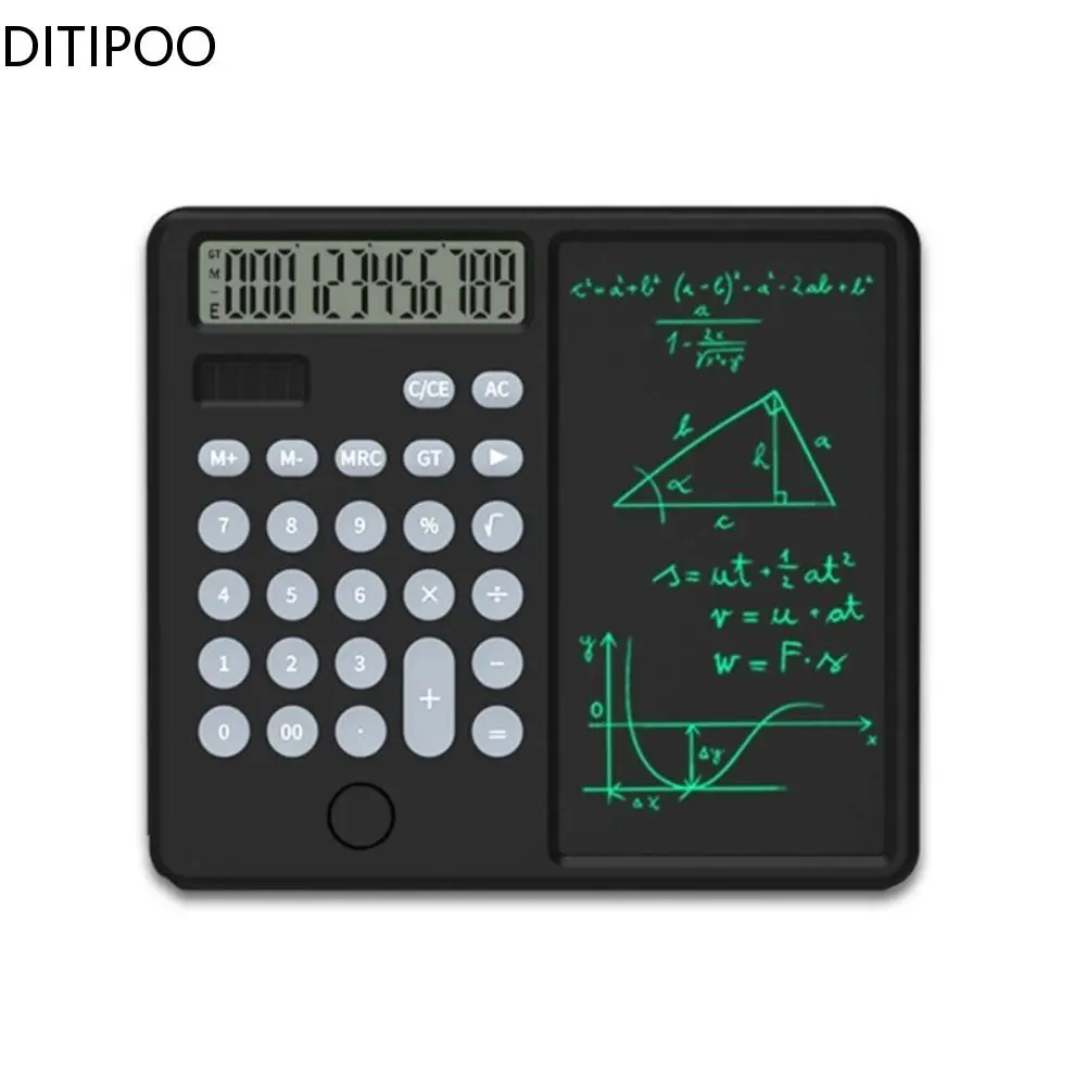 

Электронный блокнот для записей, калькулятор с калькулятором, 12-разрядный простой калькулятор, многофункциональный цифровой обучающий блокнот для записей
