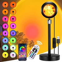 smart sunset projector lamp 16 colors sunset rainbow night lights with app remote for photography party bedroom wall decoration