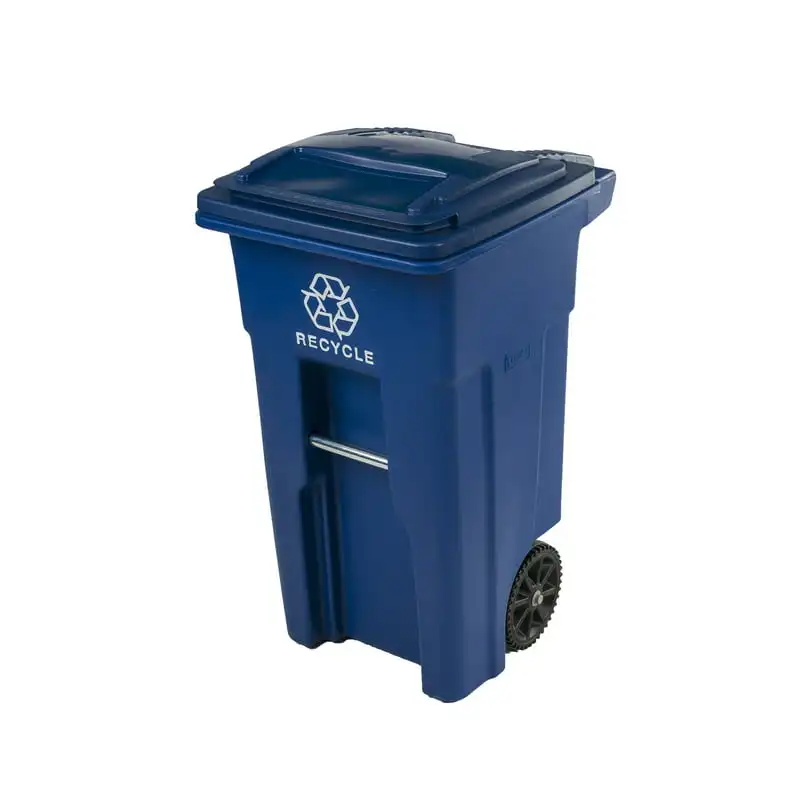 

Attractive Organized Durable Attractive, Durable, 32 Gallon Recycling Container with Wheels and Organized Lid