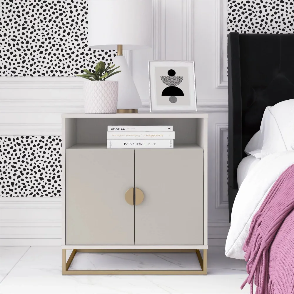 

Accent Cabinet, White/Taupe