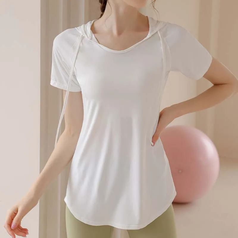 

Ice Silk Cool Quick Drying Fitness Yoga Wear Tight Breathable Shirt Women's Summer Training Running T-shirt Short Sleeve Blazer