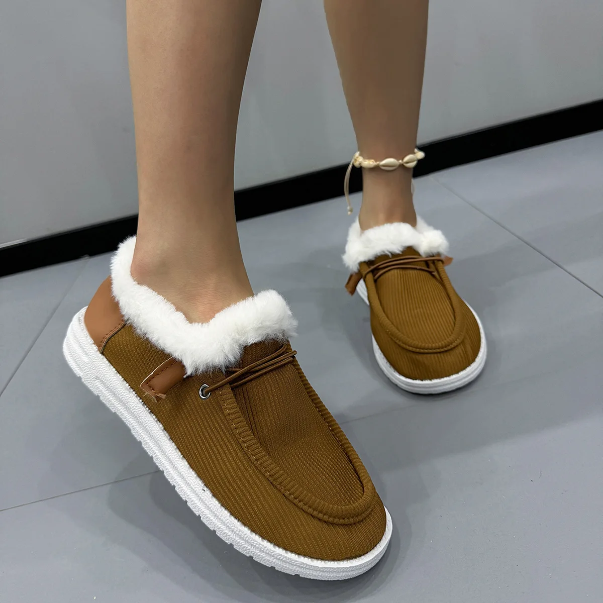 Туфли большого размера женские повседневные кроссовки с круглым носком