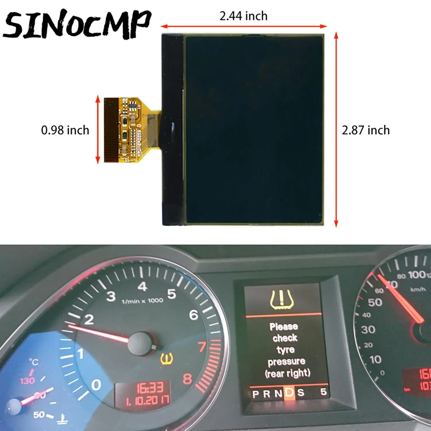 

1-комп. экран приборной панели, ЖК-дисплей для Audi A4 B6 B7 2002-2008, приборная панель, спидометр, детали приборной панели