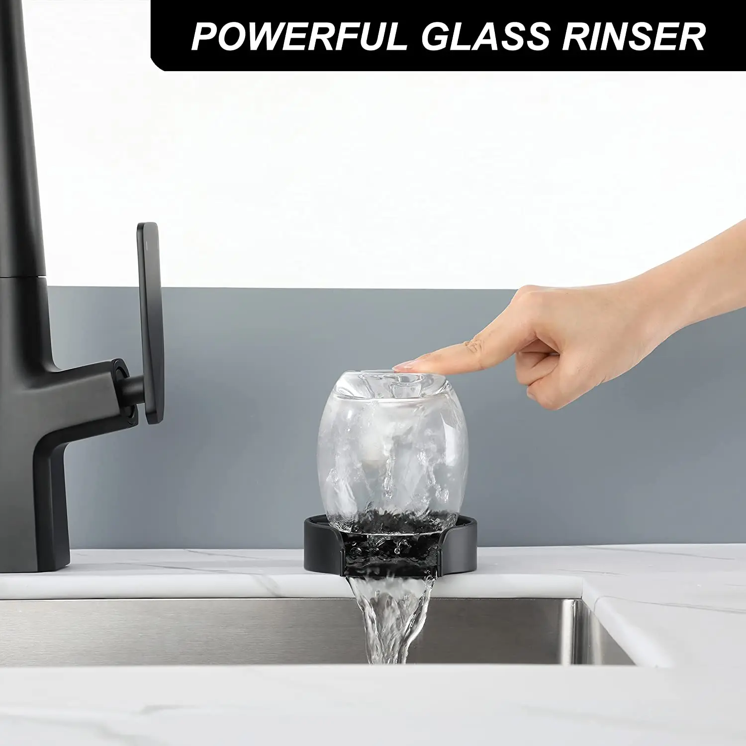 

Bar Faucet Glass Rinser Automatic Baby Bottle Cleaner High Pressure Cup Washer Plastic Cup Rinser for Kitchen Sink Accessories