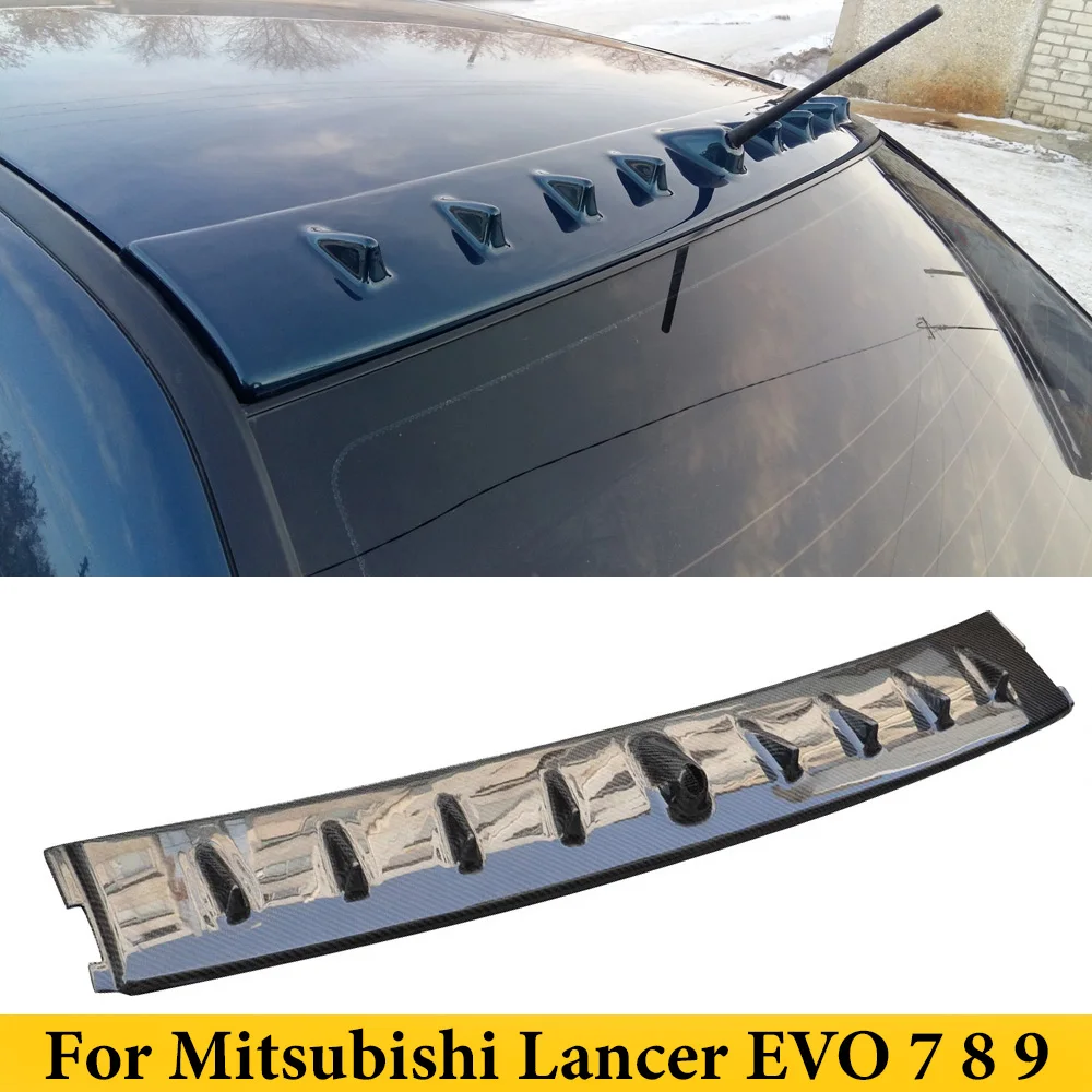 

For Mitsubishi Lancer EVO 7 8 9 2003-2007 Carbon Fiber Rear Roof Spoiler Shark Fin Spoilers Car Styling