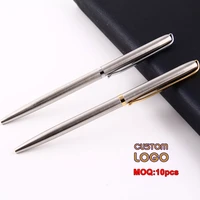 10pcslot luxury metal pen 0 7mm custom logo advertising gift signature ballpoint pens for school writing stationery office