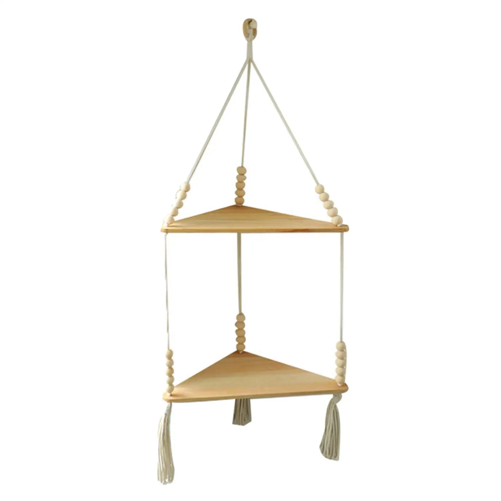 

Hanging Shelf Wood Stand Corner Rope Shelf for Drawing Room Restaurant Gift