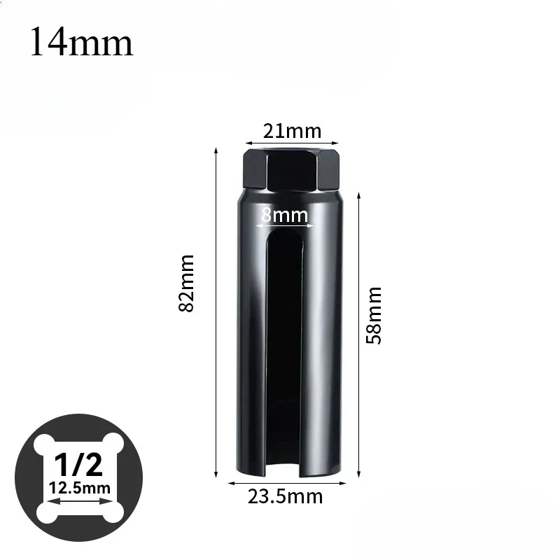 

Автомобильные детали, втулка датчика кислорода с узким горлышком, европейский стиль, 14-24 мм, 1/2 дюйма, торцевой ключ с датчиком кислорода, автомобильные инструменты