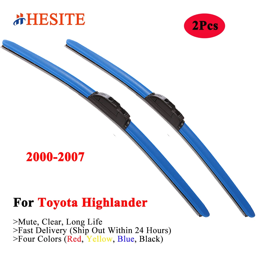 

HESITE Colorful Wiper Blades For The O/D Off 8 Passenger Toyota Highlander AWD XLE Hybrid MPG 7 Seater 3RD Accessories 2003 2004