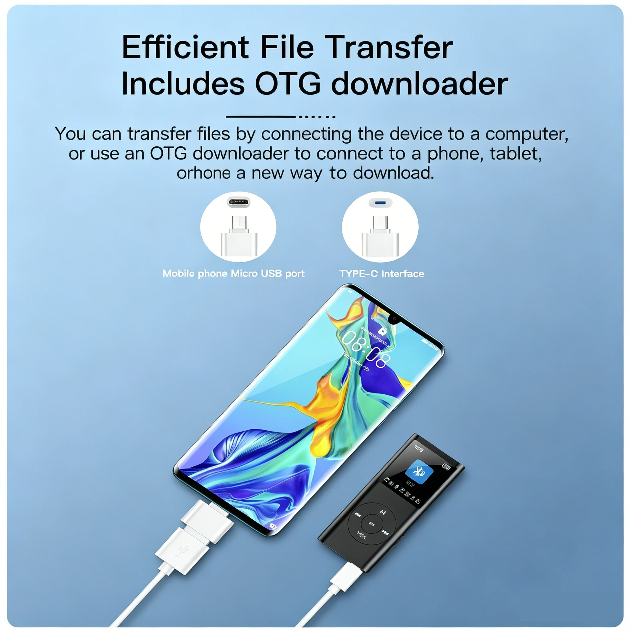 KEBIDUMEI Bluetooth MP4 MP3-плеер для музыки без потерь, Walkman, поддержка электронных книг, запись аудио с TF-карты, воспроизведение звука без потерь, MP3 MP4-плеер (art.: 3920db0ba03e9) - 3920db0ba03e9