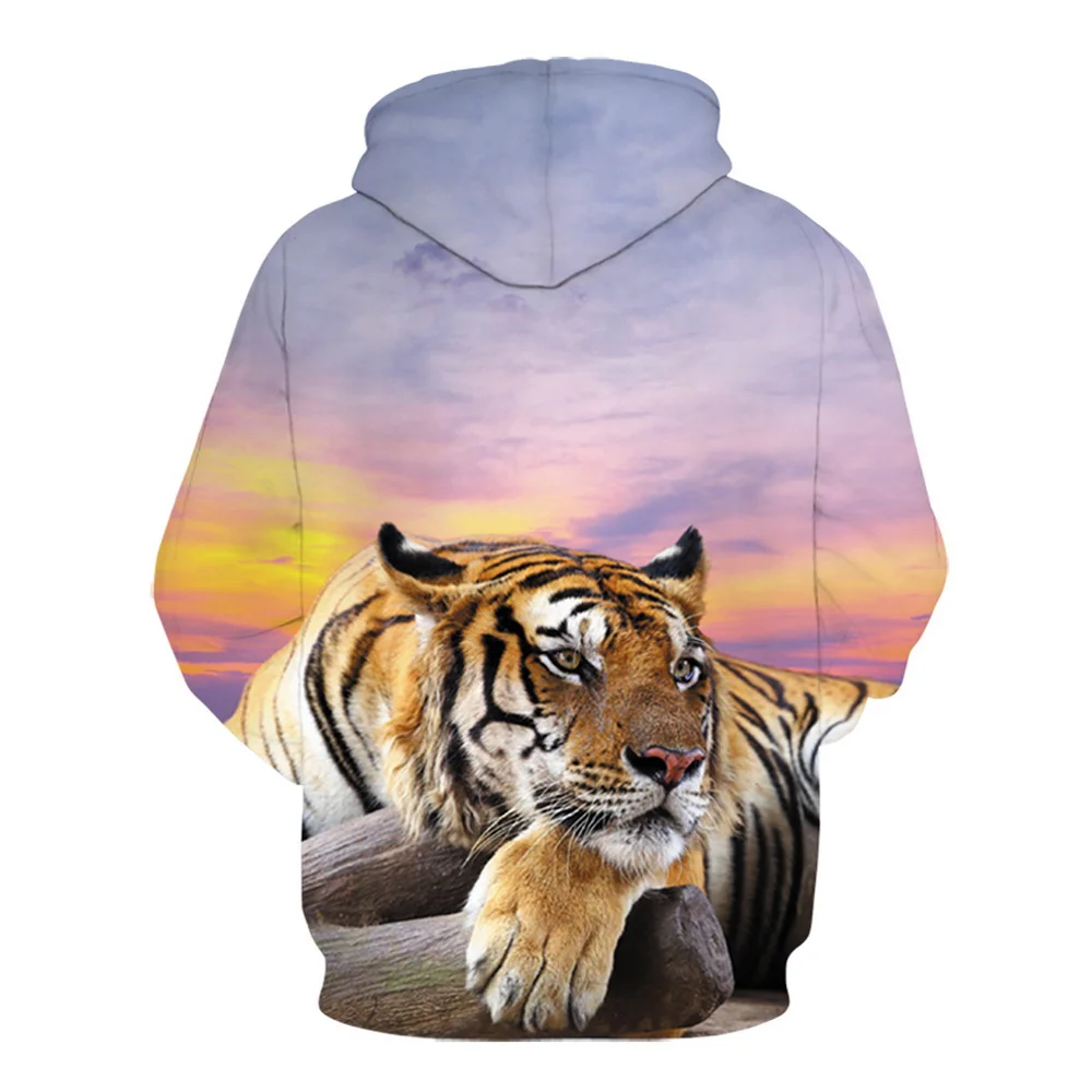 Толстовка Мужская/Женская с 3D-принтом брендовый свитшот капюшоном принтом тигра