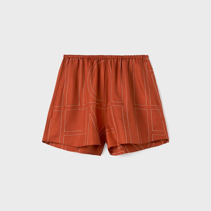 Totem* Women's Shorts Summer Fashion Casual Embroidery Elastic Waist Short Pants High Waist Loose Fitting Shorts Harajuku Yoga