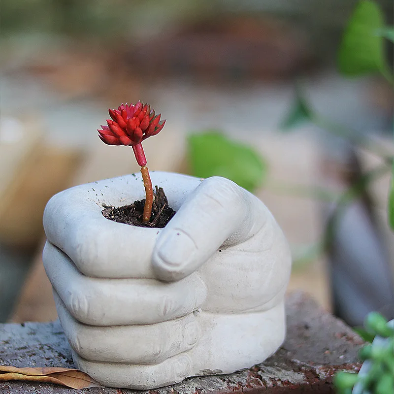 Factory sale new product indoor garden decoration finger shapeoutdoor mold concrete flower Succulent Planter Pot