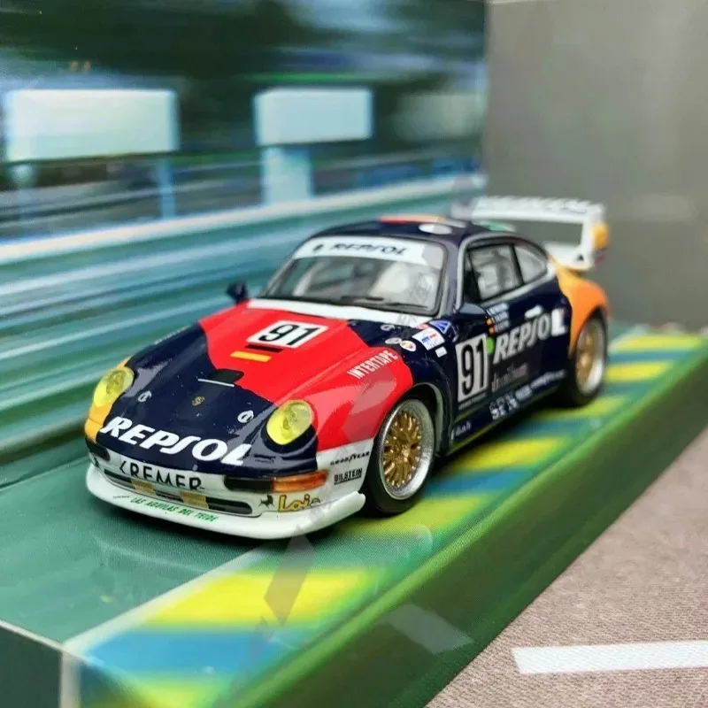 Фото TARMAC WORKS 1/64 911 GT2 24h Le Mans 1995 #   Коллекционная модель автомобиля из сплава 91, литая под давлением, металлическая, для мальчиков, рождественский подарок №4