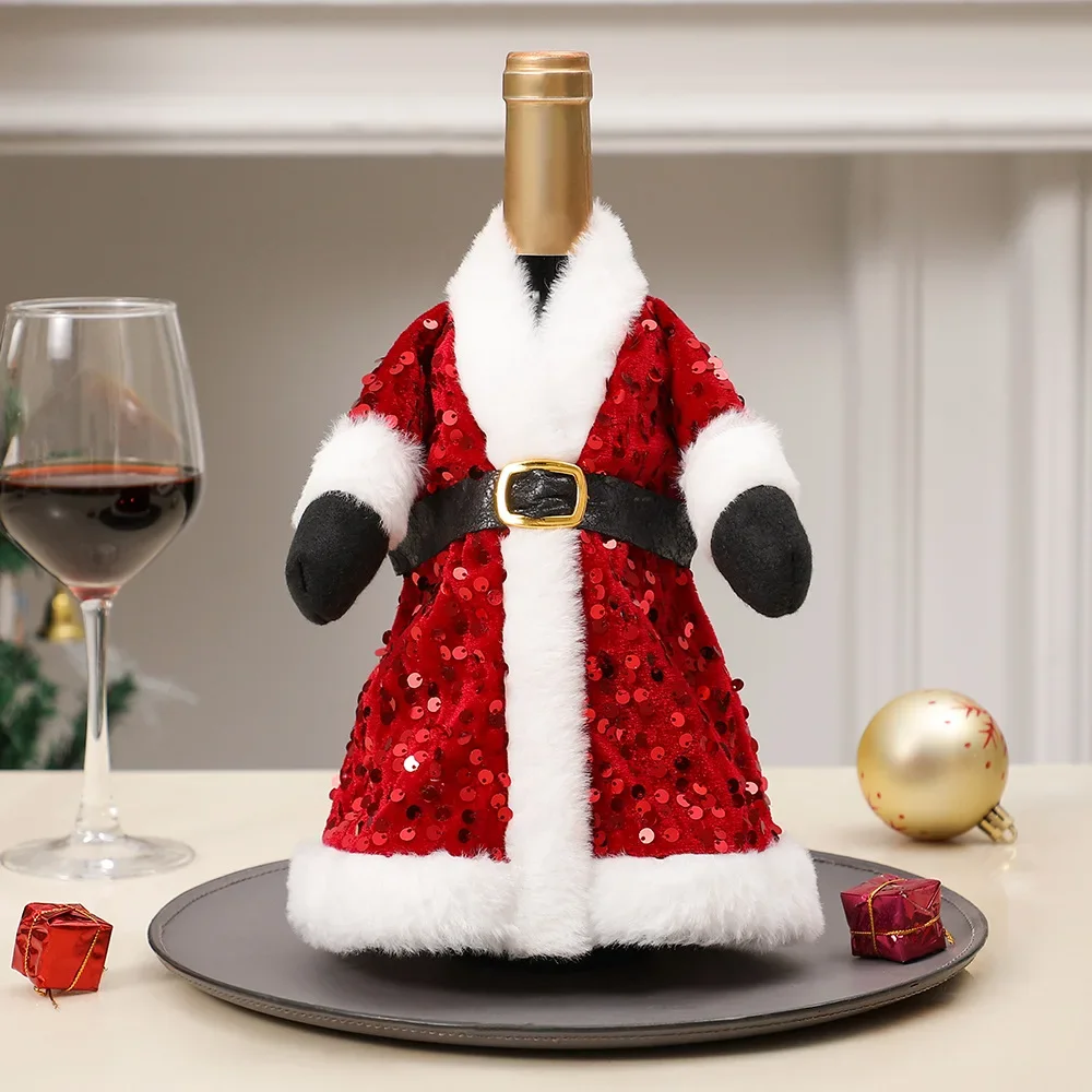 Рождественские чехлы для винных бутылок