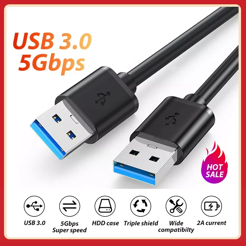 

NEW Speed USB 3.0 Male To Male Cable 5Gbps All Copper 9 Core Data Transmission For Radiator Hard Disk Speaker Extender Cable