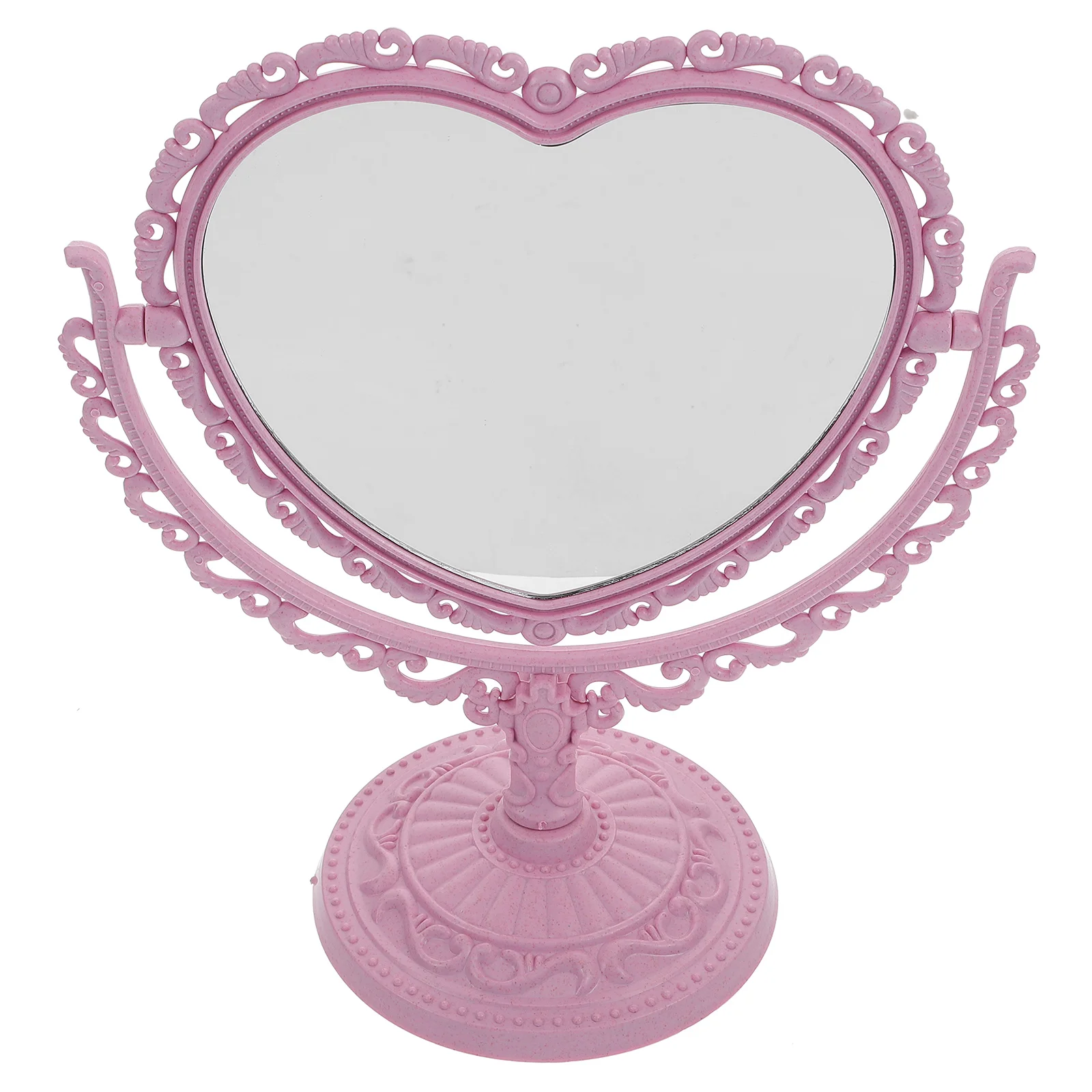 

Двухстороннее зеркало с подставкой, вращающееся зеркало, зеркало для макияжа в форме сердца, туалетный столик, украшение, зеркало для макия...