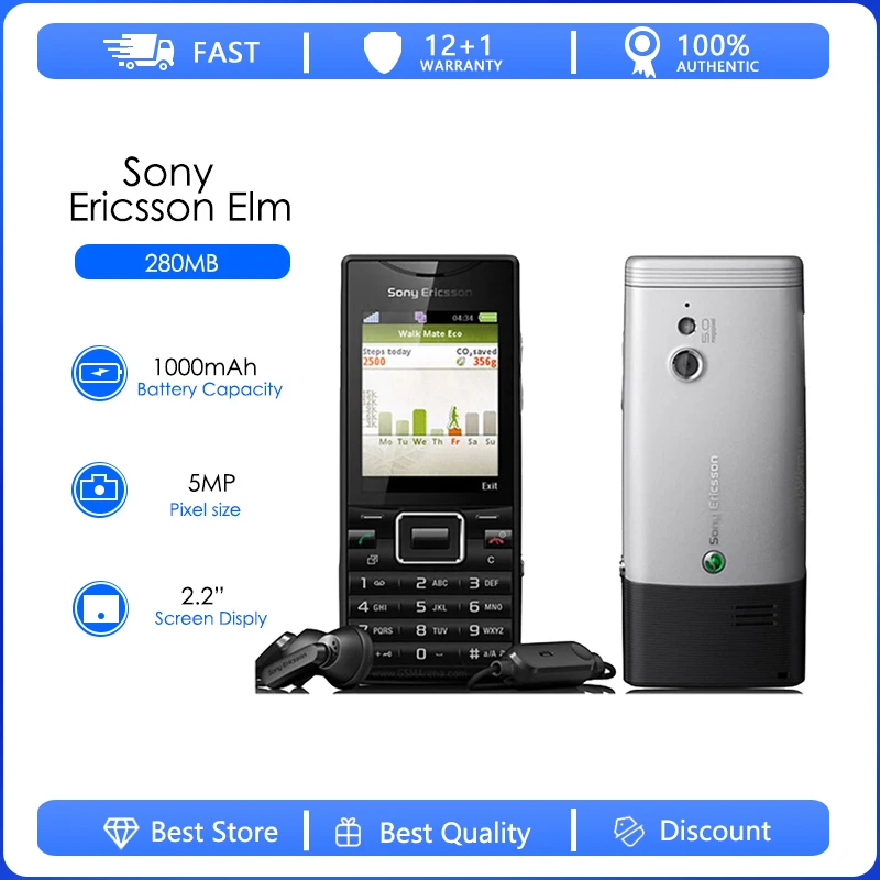 Фото Sony Ericsson J10 Восстановленный Оригинальный j10i elm 3G 5MP съемный аккумулятор 1000 мАч сотовый телефон оптовая продажа бесплатная доставка №1